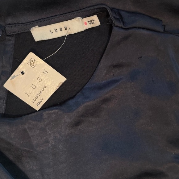 Lush Deep Navy Blue Sleeveless Cocktail Party Midi Wrap Dress NWT- Size Small - Picture 6 of 6